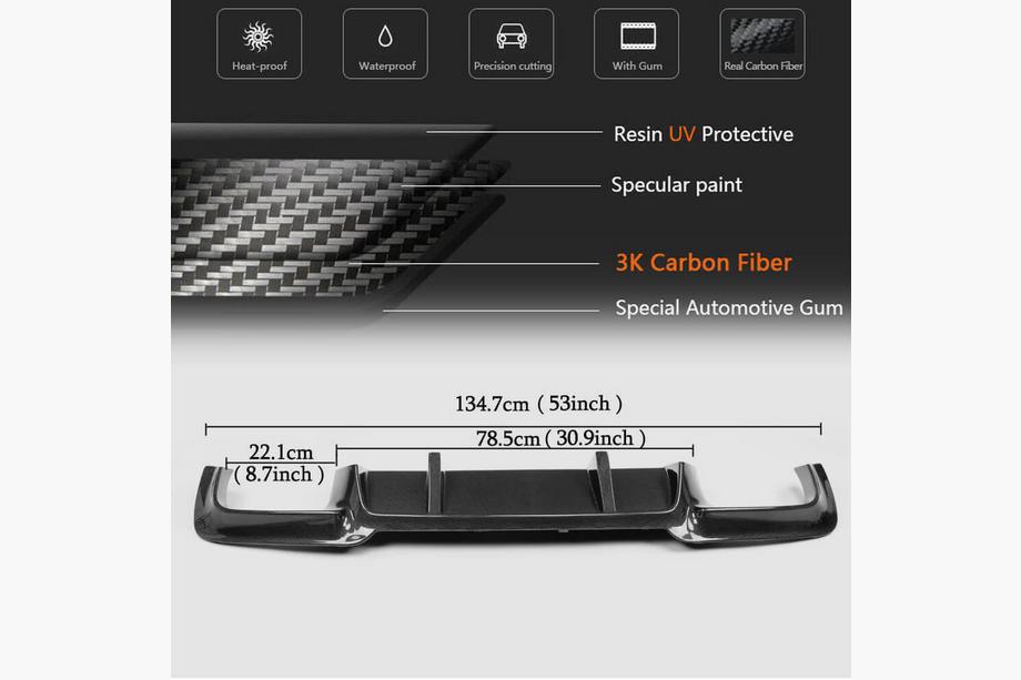 BMW 5 Serie F10/F11 2010–2016 Achterbumper diffuser Carbon V2 (voor M5) Foto 3