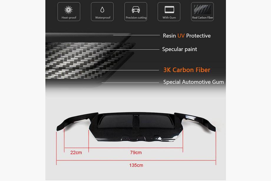 BMW 5 Serie F10/F11 2010–2016 Achterbumperdiffuser Carbon V7 (voor M5) Foto 5
