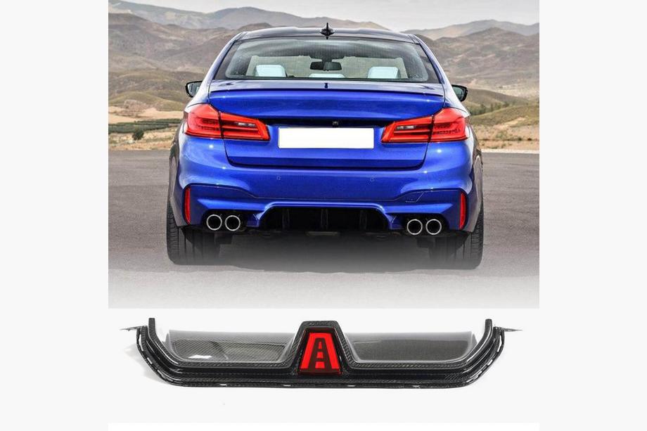 BMW 5 Serie G30/G31 2017–2023 Achterbumper diffuser V2 (voor M5 F90, carbon) Image
