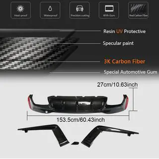 Achterbumper diffuser V5 (voor M-Sport/M5 F90, carbon) foto 3