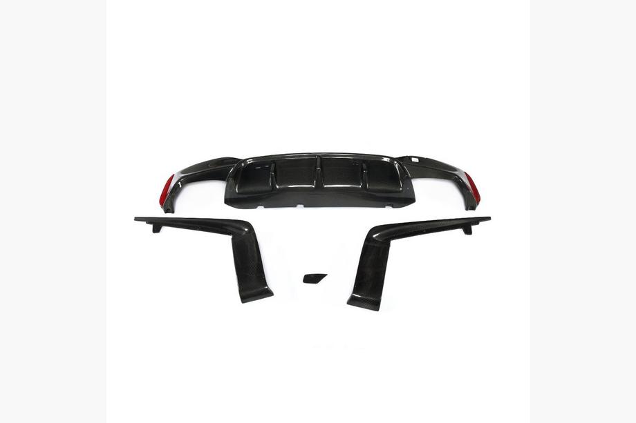BMW 5 Serie G30/G31 2017–2023 Achterbumper diffuser V5 (voor M-Sport/M5 F90, carbon) Foto 1