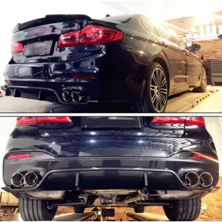 Achterbumper diffuser V6 (voor M-Sport, carbon) foto 2