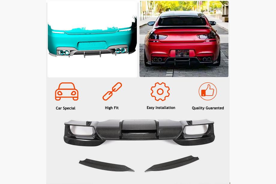 BMW 6-serie F12/F13/F06 2011–2018 Achterbumper diffuser V3 (voor M6, carbon) Foto 2