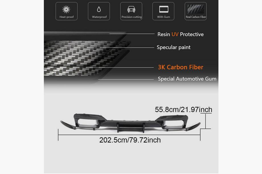 BMW 6-serie F12/F13/F06 2011–2018 Achterbumper diffuser V3 (voor M6, carbon) Foto 6