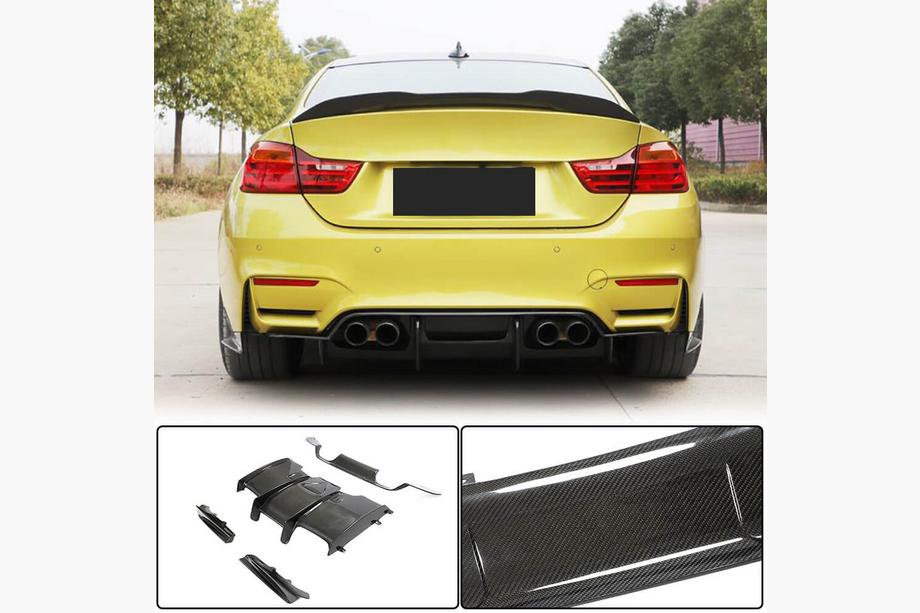 BMW 3 Serie F30/F31 2012–2019 Achterbumper diffuser V1 (voor F80, carbon) Image