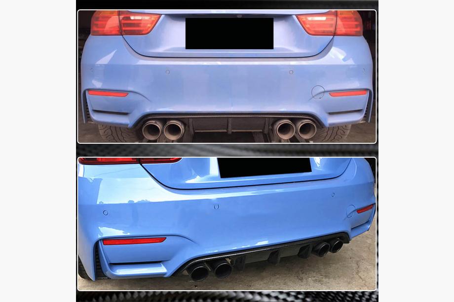 BMW 3 Serie F30/F31 2012–2019 Achterbumper diffuser Carbon V11 (voor F80) Foto 5