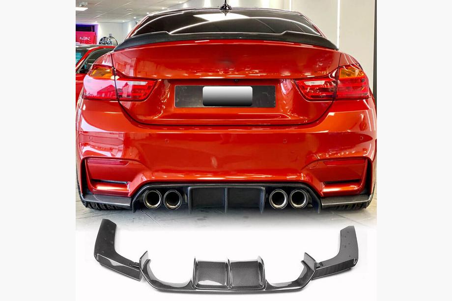 BMW 4 Serie F32/F33/F36 2012–2020 Achterbumper diffuser V6 (voor F82/F83, carbon) Image