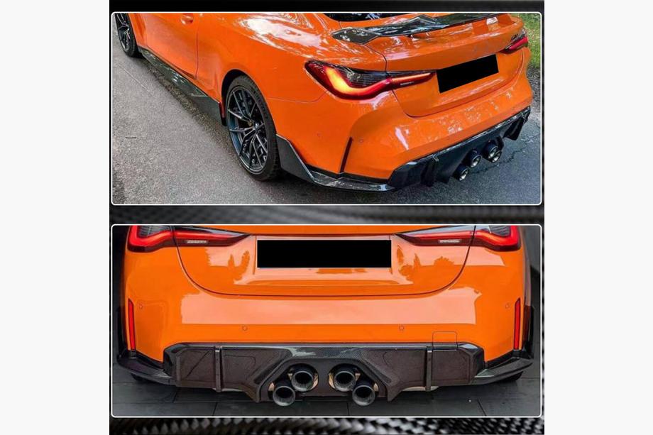 BMW 4-serie G22/23/26 2020– Achterbumper diffuser V2 (voor G82/G83, carbon) Foto 3