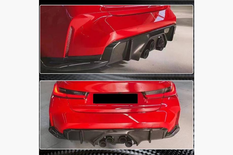 BMW 4-serie G22/23/26 2020– Achterbumper diffuser V2 (voor G82/G83, carbon) Foto 4