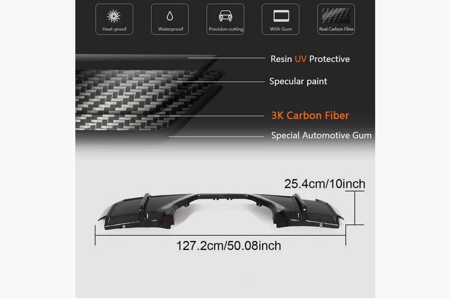 BMW 4-serie G22/23/26 2020– Achterbumper diffuser V2 (voor G82/G83, carbon) Foto 5