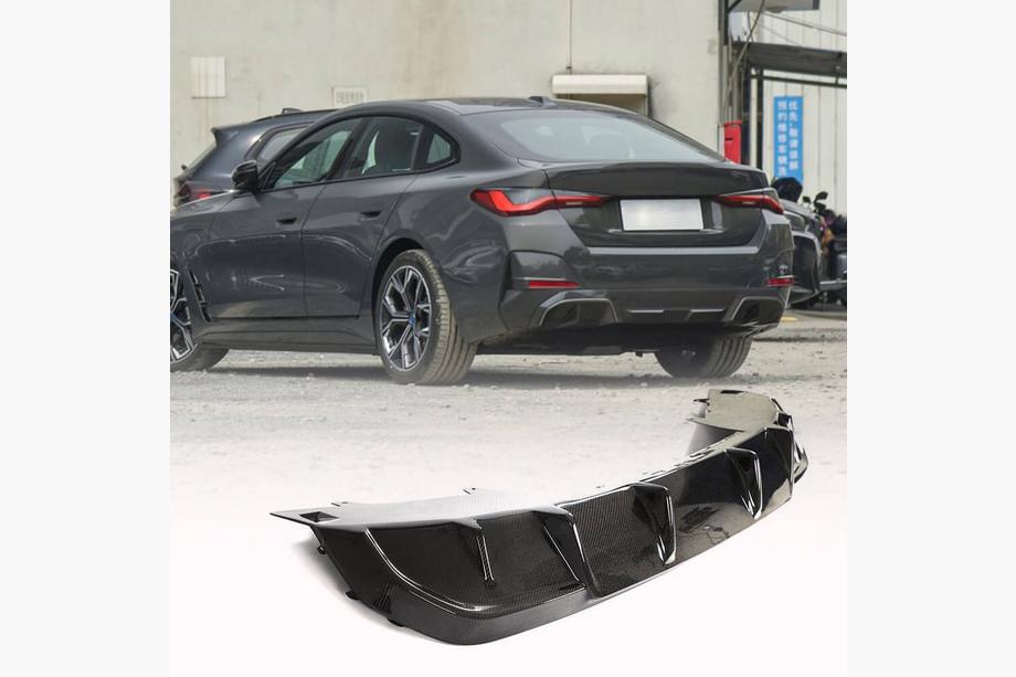 BMW 4-serie G22/23/26 2020– Achterbumper diffuser V1 (voor i4 G26 M-Sport, carbon) Image