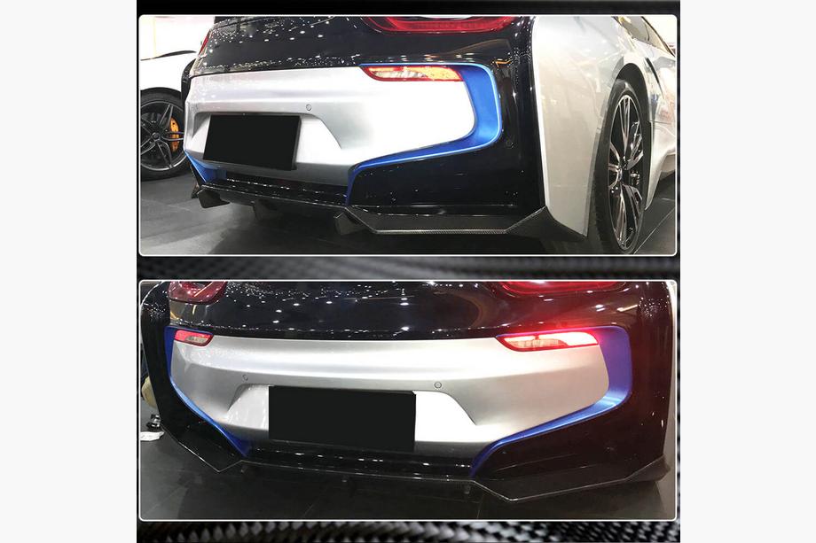 BMW I8 2014–2020 Achterbumper diffuser (carbon) Foto 3