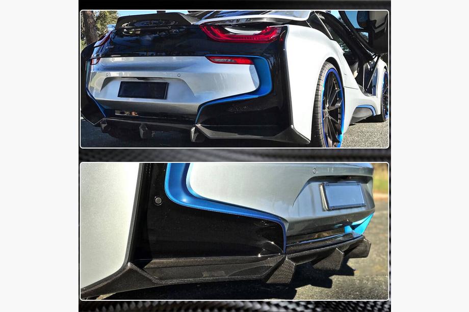 BMW I8 2014–2020 Achterbumper diffuser (carbon) Foto 4