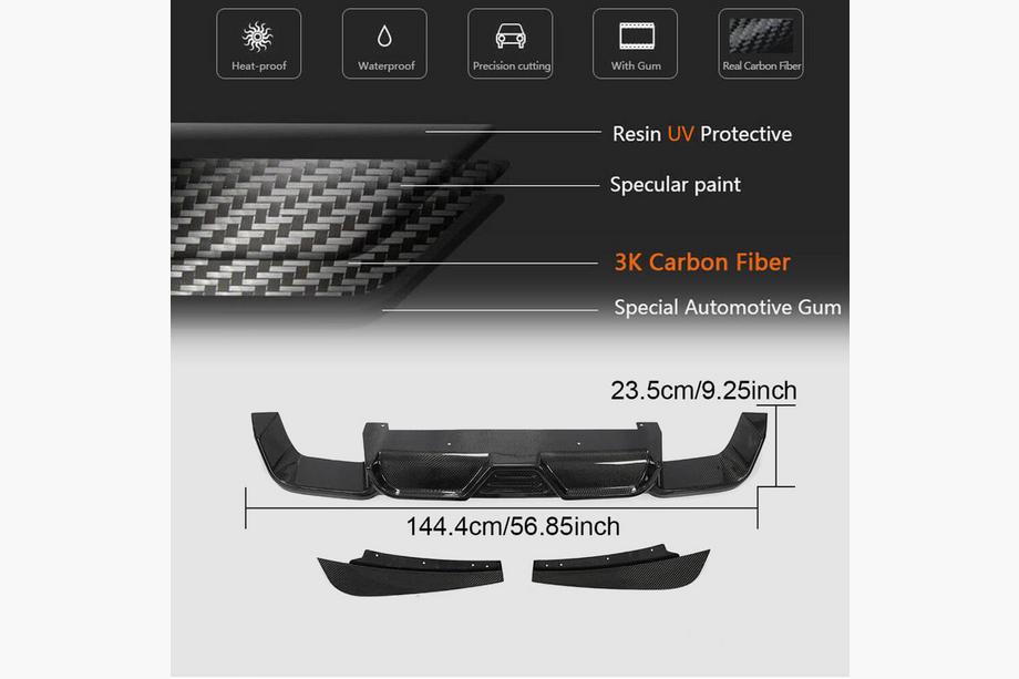 BMW X3 G01 2018– Achterbumper diffuser V2 (voor F97 2018-2021, carbon) Foto 4