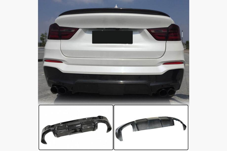 BMW X4 F26 2014–2018 Achterbumper diffuser (voor M-Sport, carbon) Foto 1