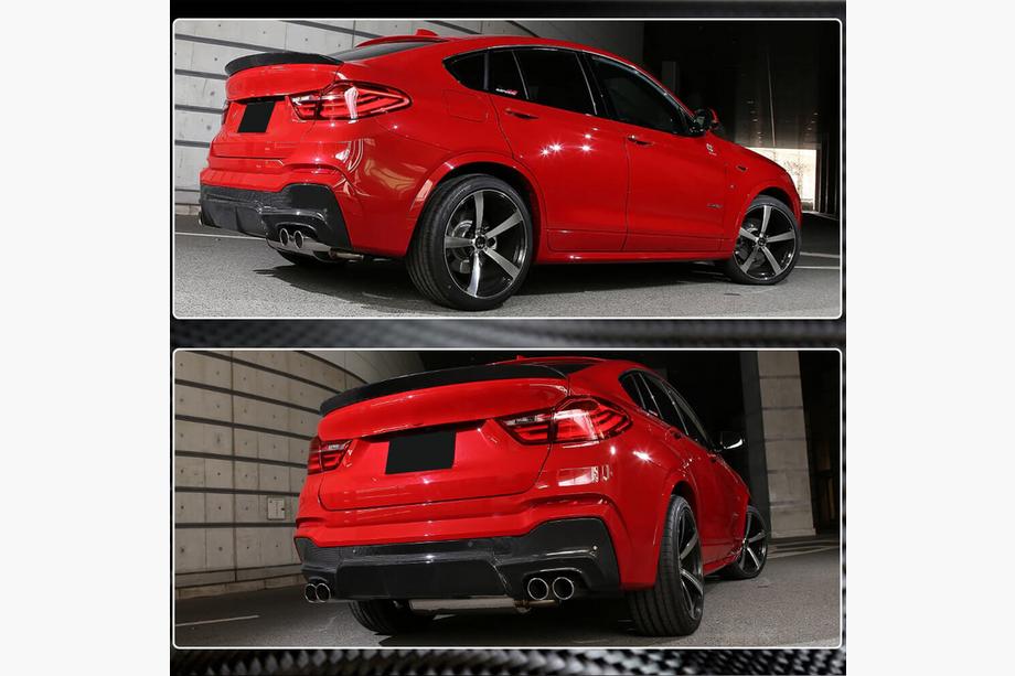 BMW X4 F26 2014–2018 Achterbumper diffuser (voor M-Sport, carbon) Foto 3