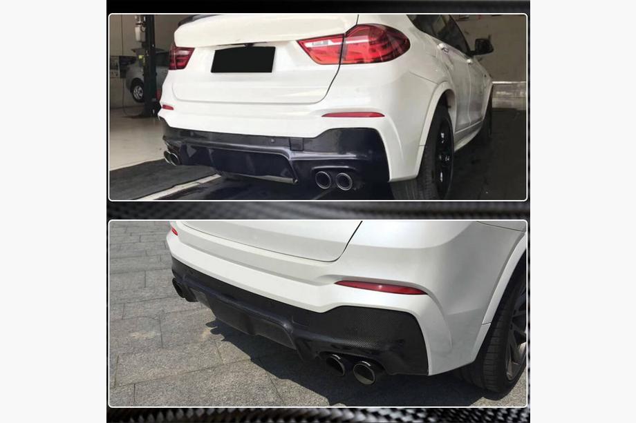 BMW X4 F26 2014–2018 Achterbumper diffuser (voor M-Sport, carbon) Foto 4