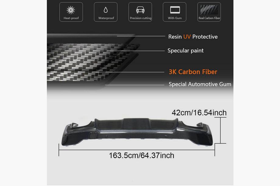 BMW X4 F26 2014–2018 Achterbumper diffuser (voor M-Sport, carbon) Foto 5