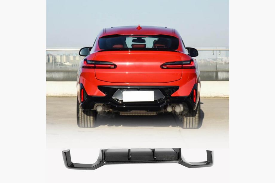 BMW X4 G02 2018– Achterbumper diffuser (voor F98 2022-2025, carbon) Foto 1