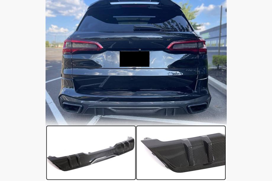 BMW X5 G05 2019–2026 Achterbumper diffuser V1 (2018-2022, echt carbon) Image