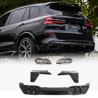 Achterbumper diffuser V4 (2018-2022, hoogglans zwart) BMW X5 G05 2019–2026 foto 1