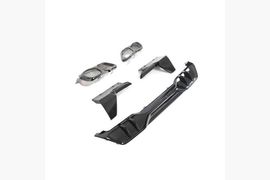 BMW X5 G05 2019–2026 Achterbumper diffuser V4 (2018-2022, hoogglans zwart) Foto 4