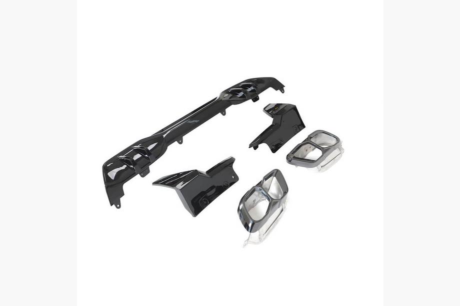 BMW X5 G05 2019–2026 Achterbumper diffuser V4 (2018-2022, hoogglans zwart) Foto 5