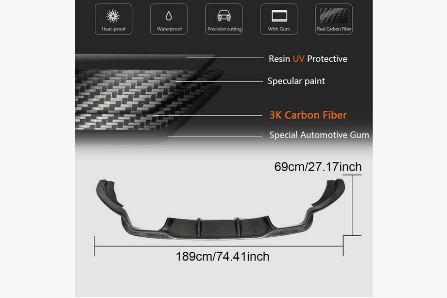 BMW X5 F15 2013–2018 Achterbumper diffuser V1 (voor F85, carbon) Foto 5