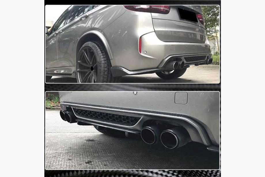 BMW X6 F16 2014–2019 Achterbumper diffuser FRP V3 (voor F86) Foto 3