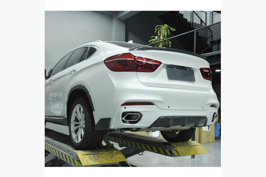 BMW X6 F16 2014–2019 Achterbumperdiffuser V1 (voor M-Sport, carbon) Foto 4