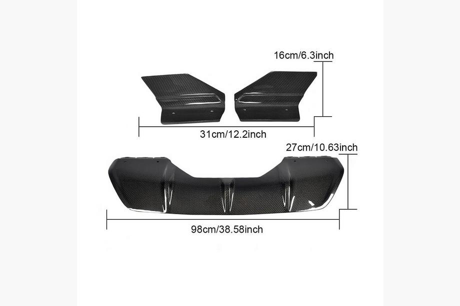 BMW X6 F16 2014–2019 Achterbumperdiffuser V1 (voor M-Sport, carbon) Foto 6