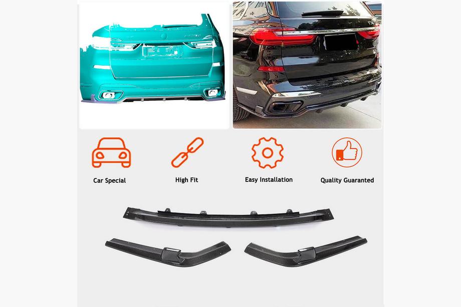 BMW X7 G07 2019– Achterbumper diffuser (voor M-Sport 2019-2022, carbon) Foto 9