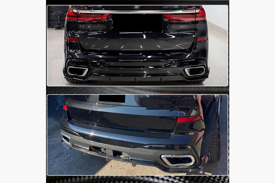 BMW X7 G07 2019– Achterbumper diffuser (voor M-Sport 2019-2022, carbon) Foto 11