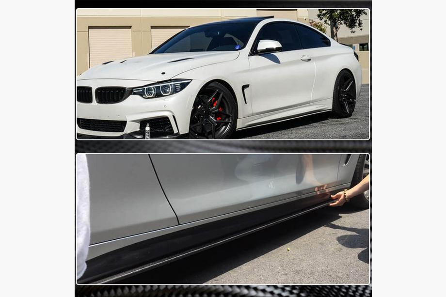 BMW 4 Serie F32/F33/F36 2012–2020 Sideskirt extensions V2 (voor F32/F33 M-Sport, carbon) Foto 4