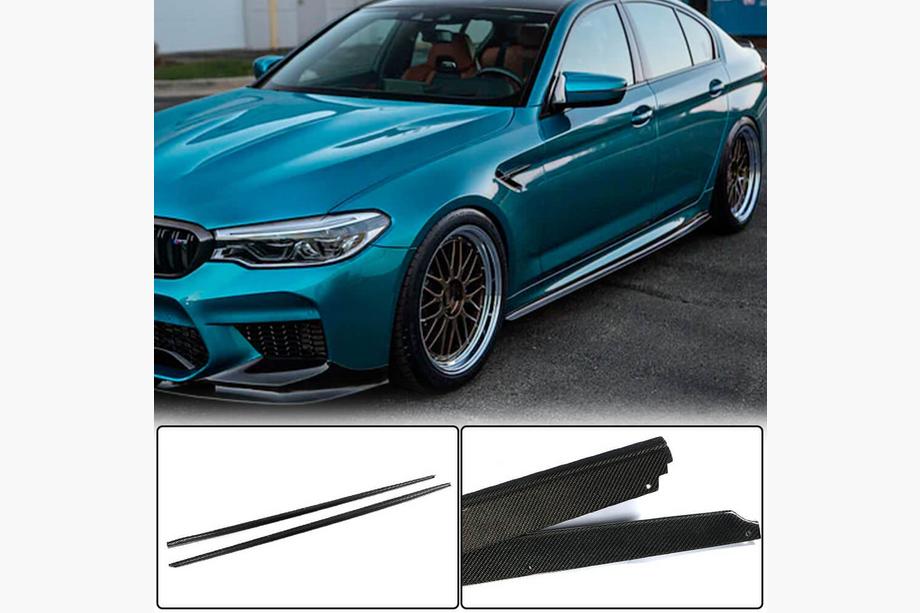 BMW 5 Serie G30/G31 2017–2023 Sideskirt extensions V2 (voor M-Sport/M5, carbon) Foto 1