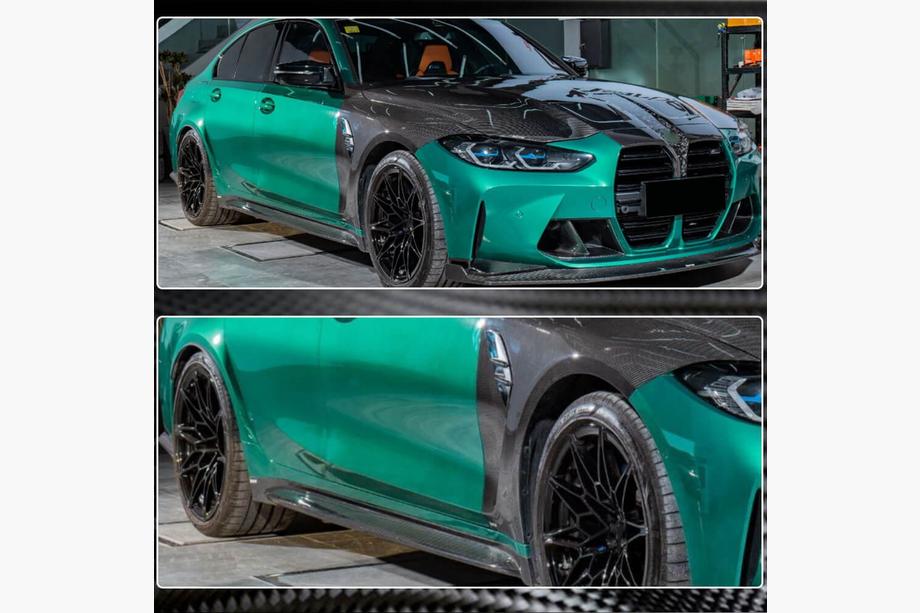 BMW 3 Serie G20/G21 2018– Carbon V5 side skirts (voor G80) Foto 3
