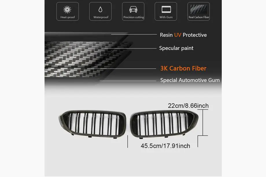 BMW 5 Serie G30/G31 2017–2023 Nierengrille M-Look V2 (2017-2020, carbon) Foto 5