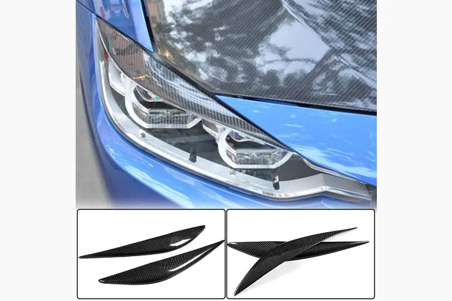 BMW 3 Serie F30/F31 2012–2019 Koplampwenkbrauwen V1 (voor F30, carbon) Foto 2