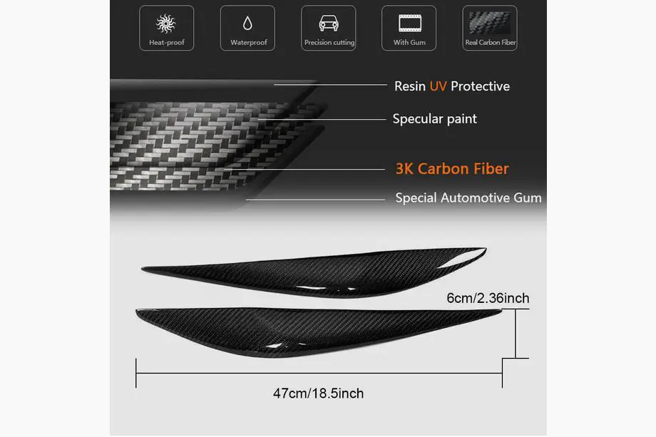 BMW 3 Serie F30/F31 2012–2019 Koplampwenkbrauwen V1 (voor F30, carbon) Foto 6