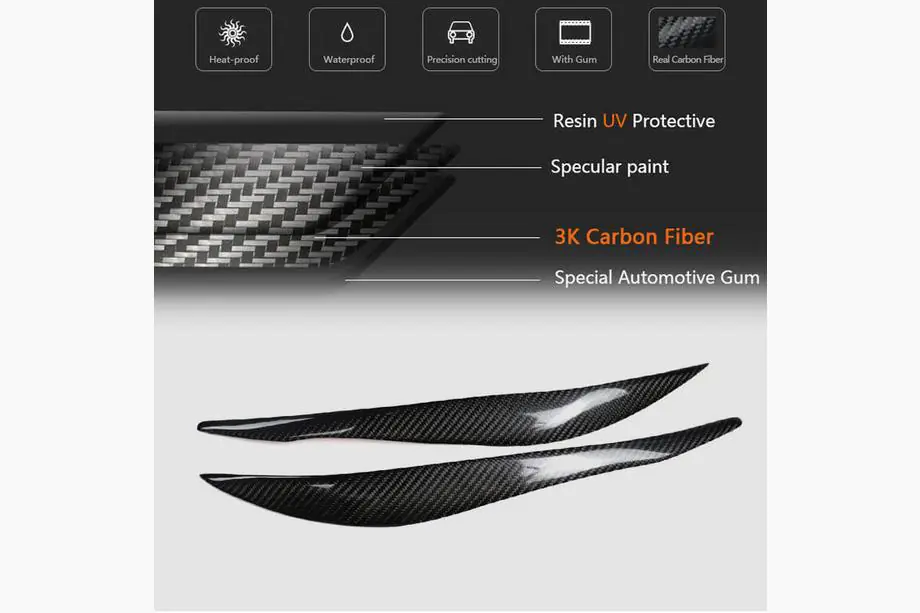 BMW 3 Serie F30/F31 2012–2019 Koplampwenkbrauwen V1 (voor F30, carbon) Foto 11