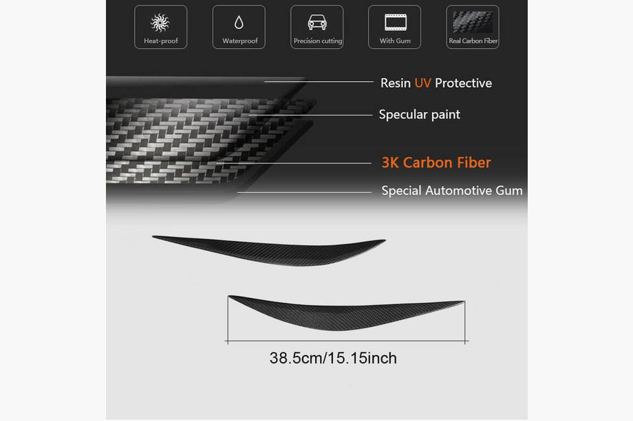 BMW 3 Serie F30/F31 2012–2019 Koplampwimpers V1 (voor F80, carbon) Foto 5