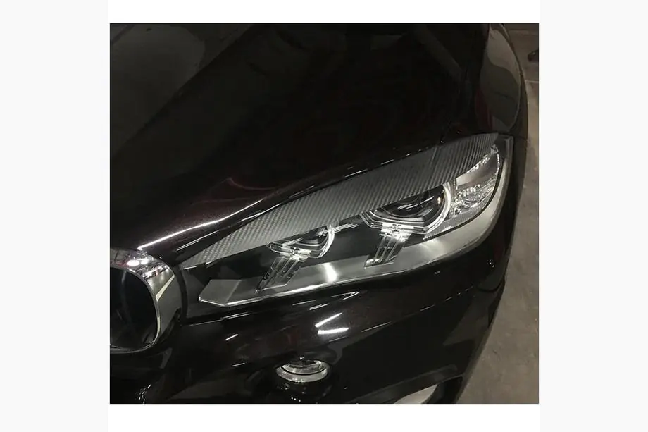 BMW X6 F16 2014–2019 Koplampwenkbrauwen droog carbon V2 Foto 4