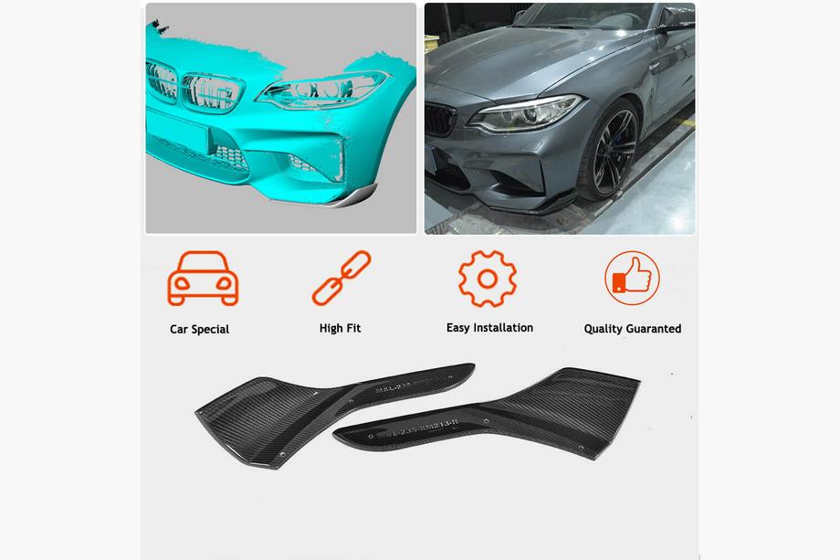 BMW 2-serie F22/F23 2014–2021 Frontbumper flaps Flap (voor F87 M2/M2C, carbon) Foto 2