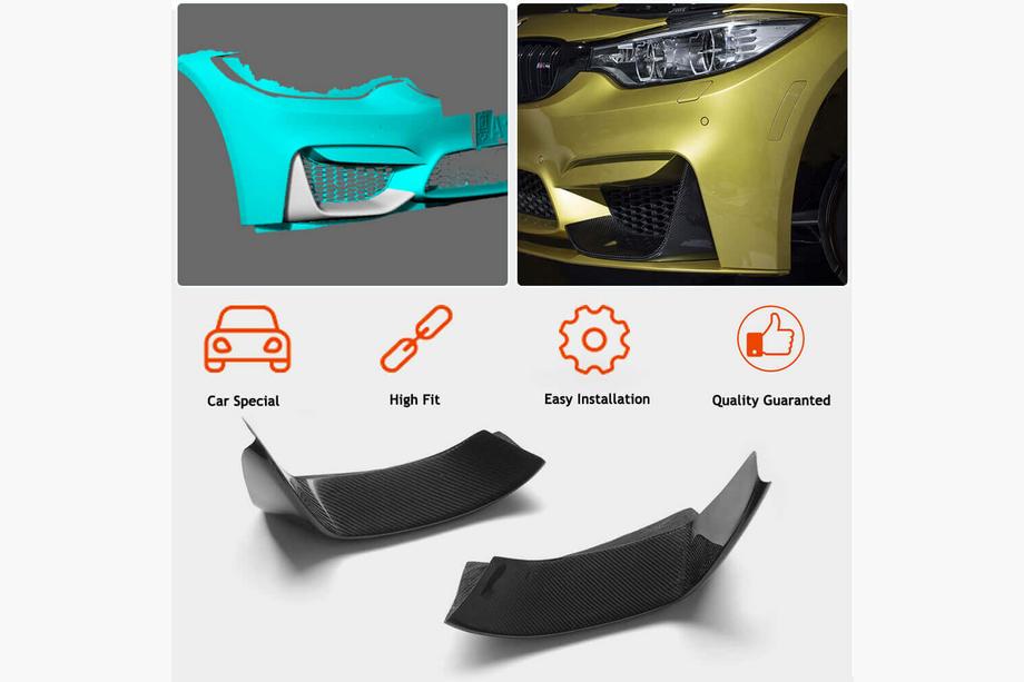 BMW 4 Serie F32/F33/F36 2012–2020 Frontbumper lip flaps Flap V3 (voor F82/F83, carbon) Foto 3