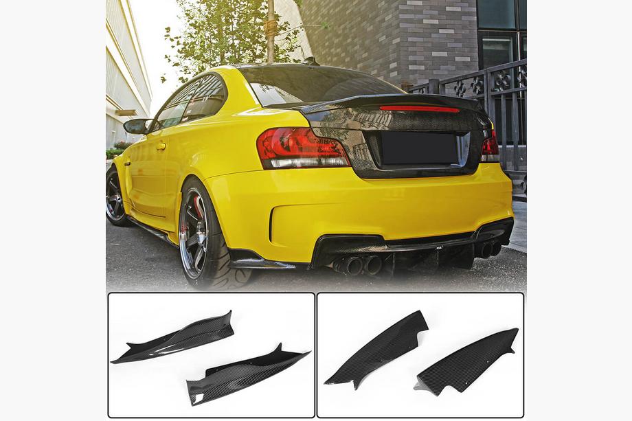 BMW 1 Serie E81/E82/E87/E88 2004–2011 Achterbumper flaps Flap (voor E82 1M, carbon) Foto 1