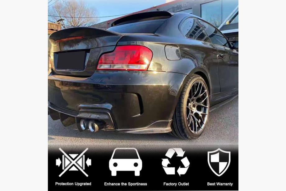 BMW 1 Serie E81/E82/E87/E88 2004–2011 Achterbumper flaps Flap (voor E82 1M, carbon) Foto 2