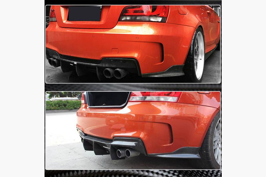 BMW 1 Serie E81/E82/E87/E88 2004–2011 Achterbumper flaps Flap (voor E82 1M, carbon) Foto 3