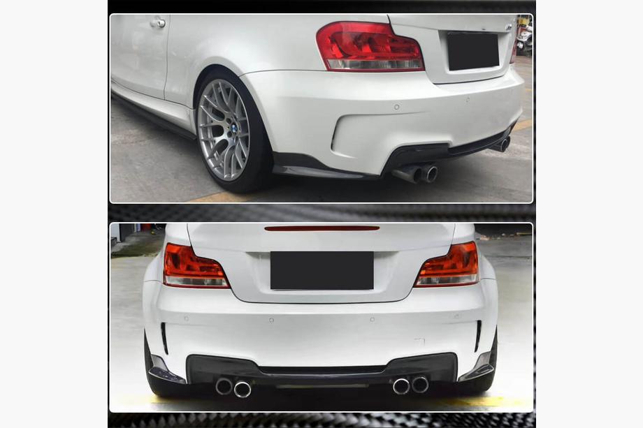 BMW 1 Serie E81/E82/E87/E88 2004–2011 Achterbumper flaps Flap (voor E82 1M, carbon) Foto 4
