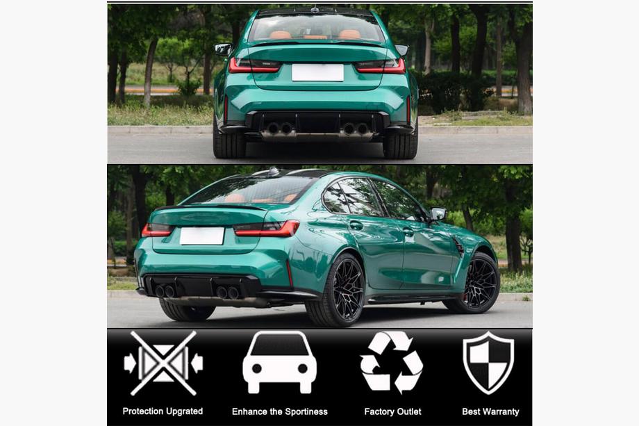 BMW 3 Serie G20/G21 2018– Achterbumper flaps Flap V1 (voor G80, carbon) Foto 2