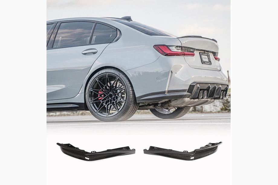 BMW 3 Serie G20/G21 2018– Achterbumper flaps Flap V3 (voor G80, carbon) Foto 1